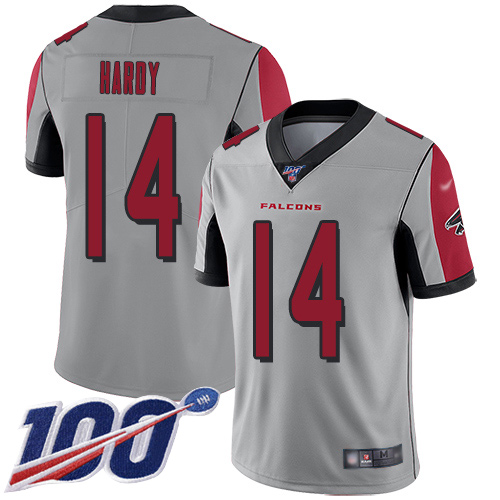 Atlanta Falcons Limited Silver Men Justin Hardy Jersey NFL Football #14 100th Season Inverted Legend